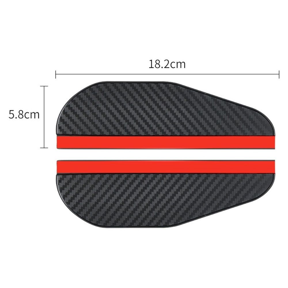 2 pair Side Mirror Rain Guard - Carbon Fiber Rear View Mirror Cover view 5