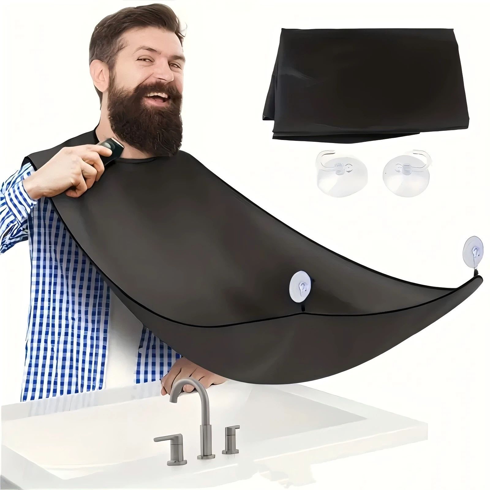 2 pack Beard Bib Apron, Beard Trimming Catcher for Men Shaving Hair Clippings