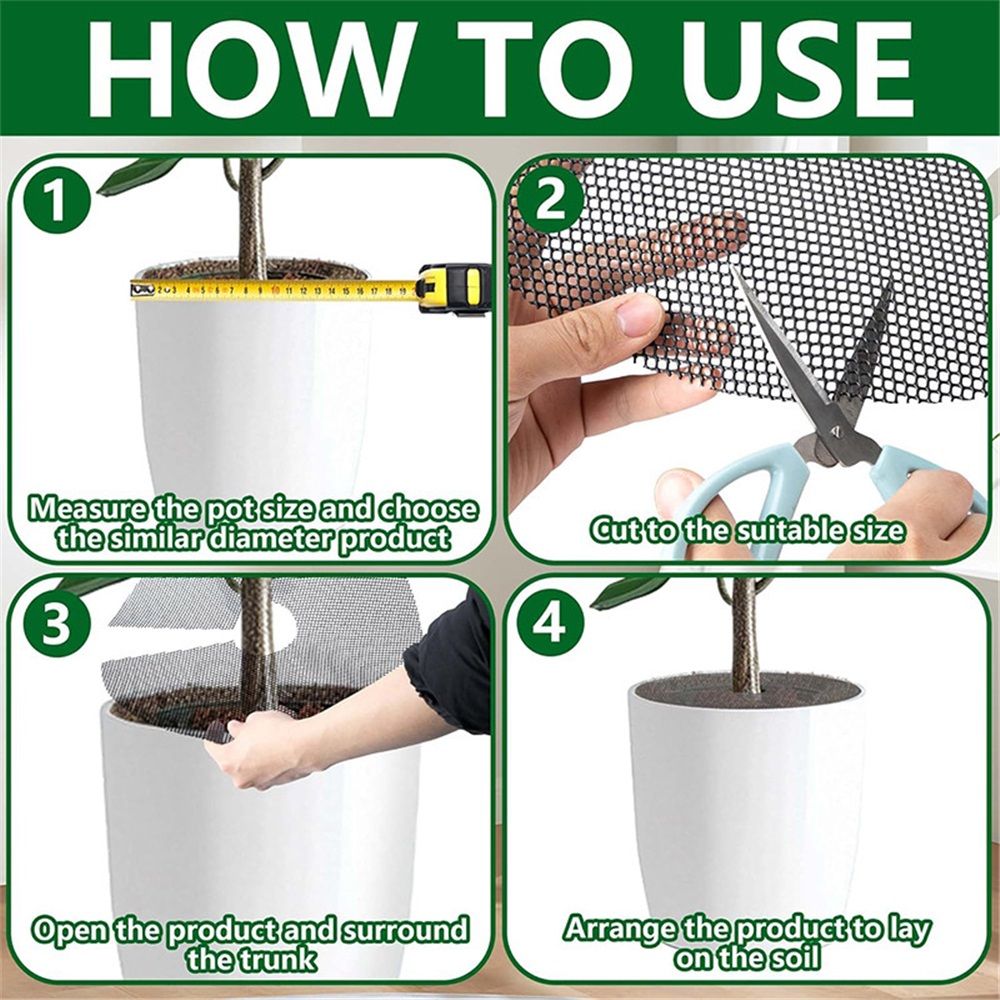 6 Pcs 11.8 Inch Plant Pot Grids-Cuttable Plant Pot Soil Covers Protectors from view 3
