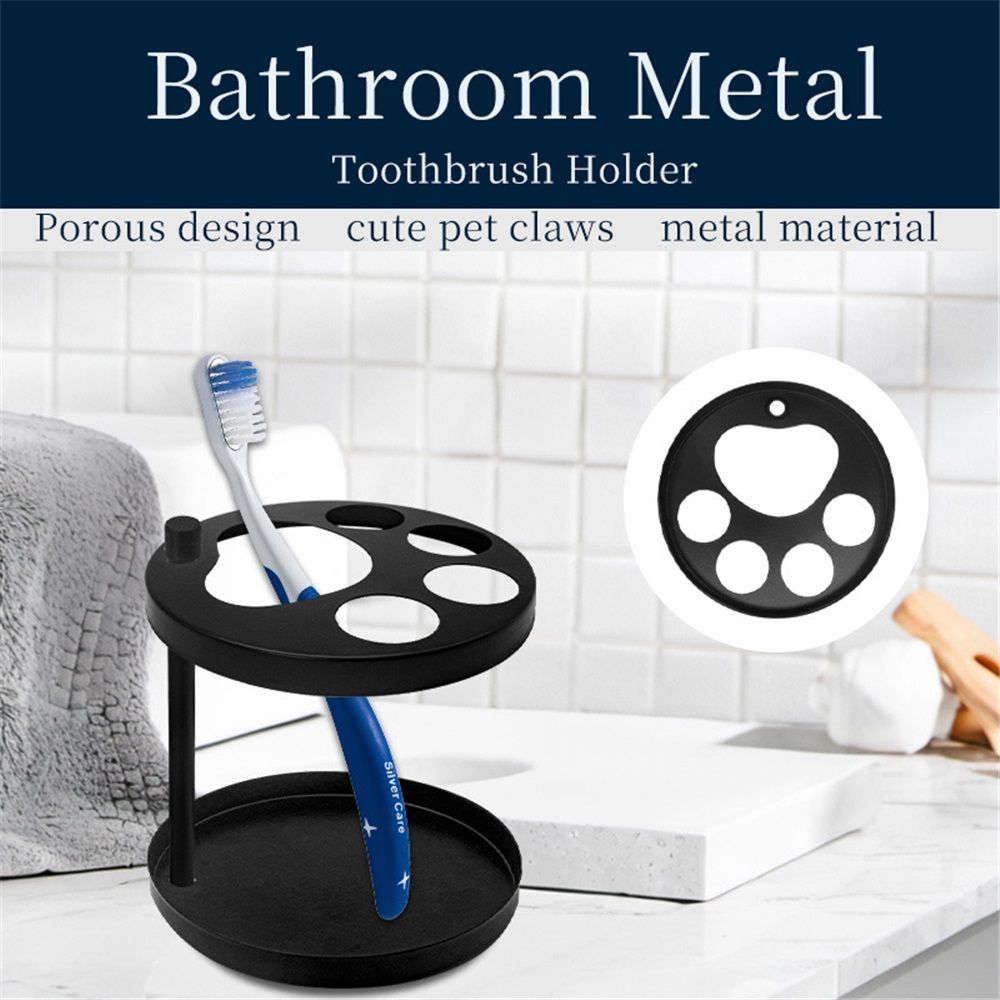 Stainless Toothbrush Holder Stand for Bathroom: Stainless Steel Ventilated view 3