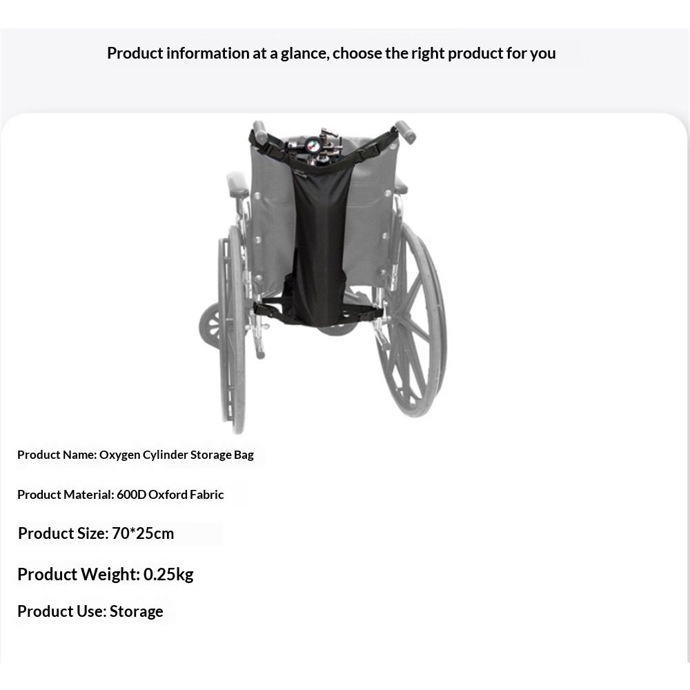 Oxygen Cylinder Bag for Wheelchairs with Buckles view 3