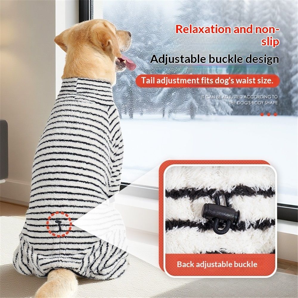 Striped Dog Pajamas Stretchable 4 Legs Doggie Jammies Clothes view 2