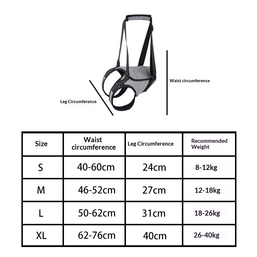 Dog Lift Harness, Dog Sling for Medium Large Dogs, Adjustable Dog Support view 5
