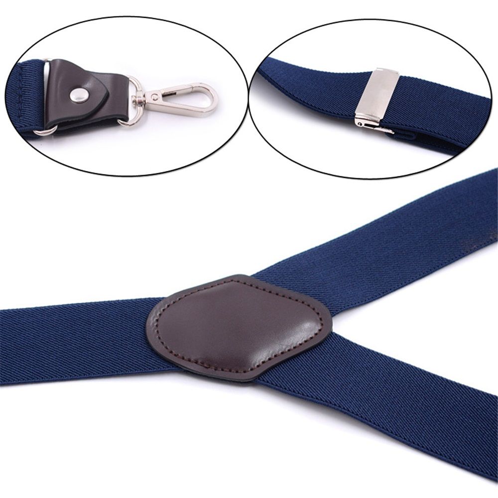 Men's Y-Back Wide 4-Clips Adjustable Suspenders view 2