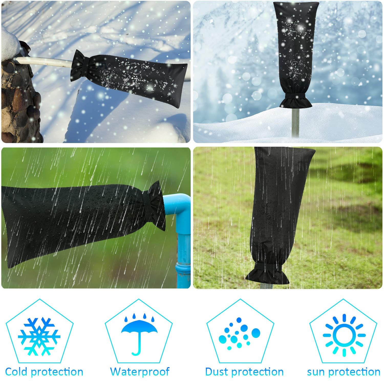 Outdoor Faucet Cover for Winter Freeze Protection 13*25inch Outdoor Long view 4