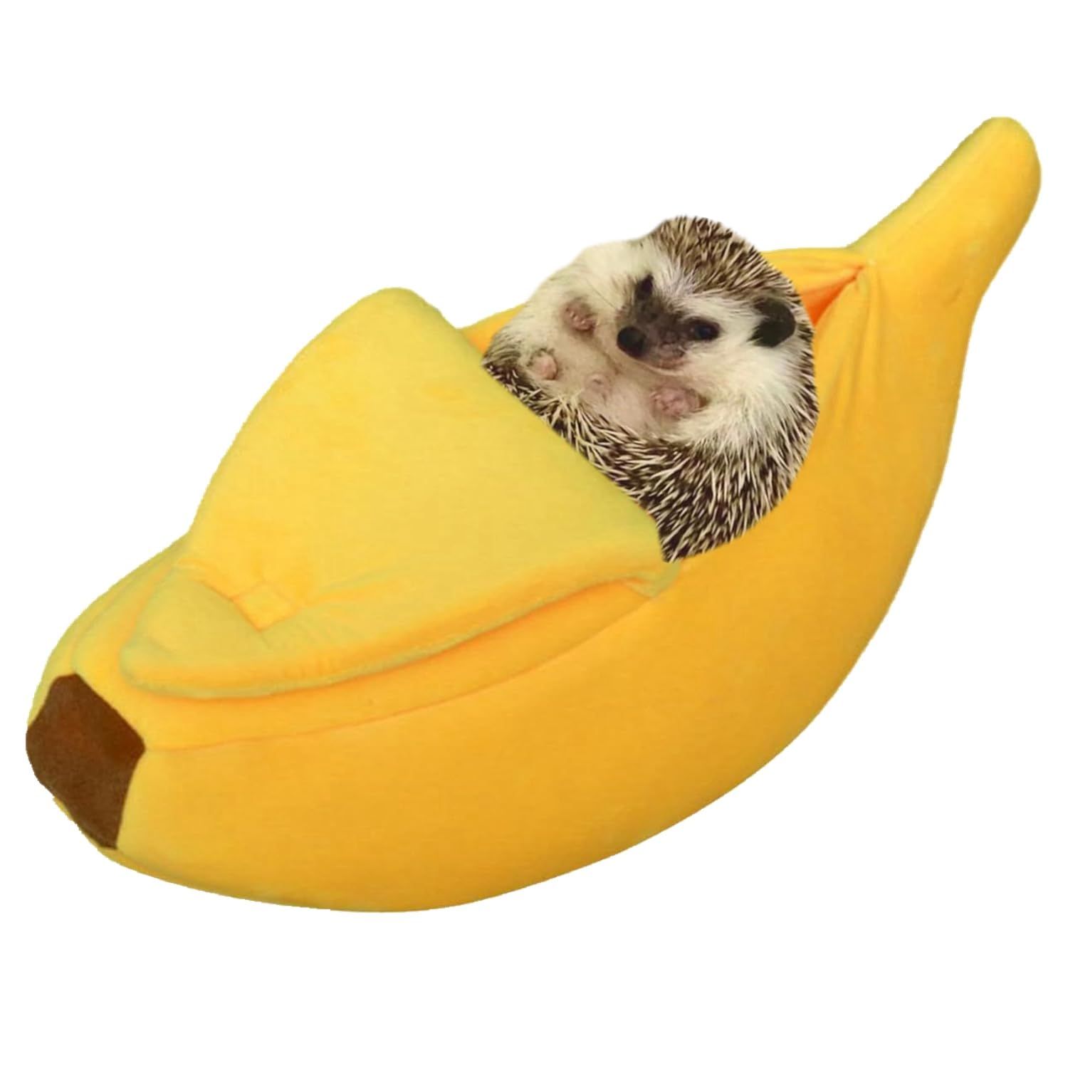 Small Animal Bed Warm Cozy Banana Cave Hideout Sleep Nest House Habitat for