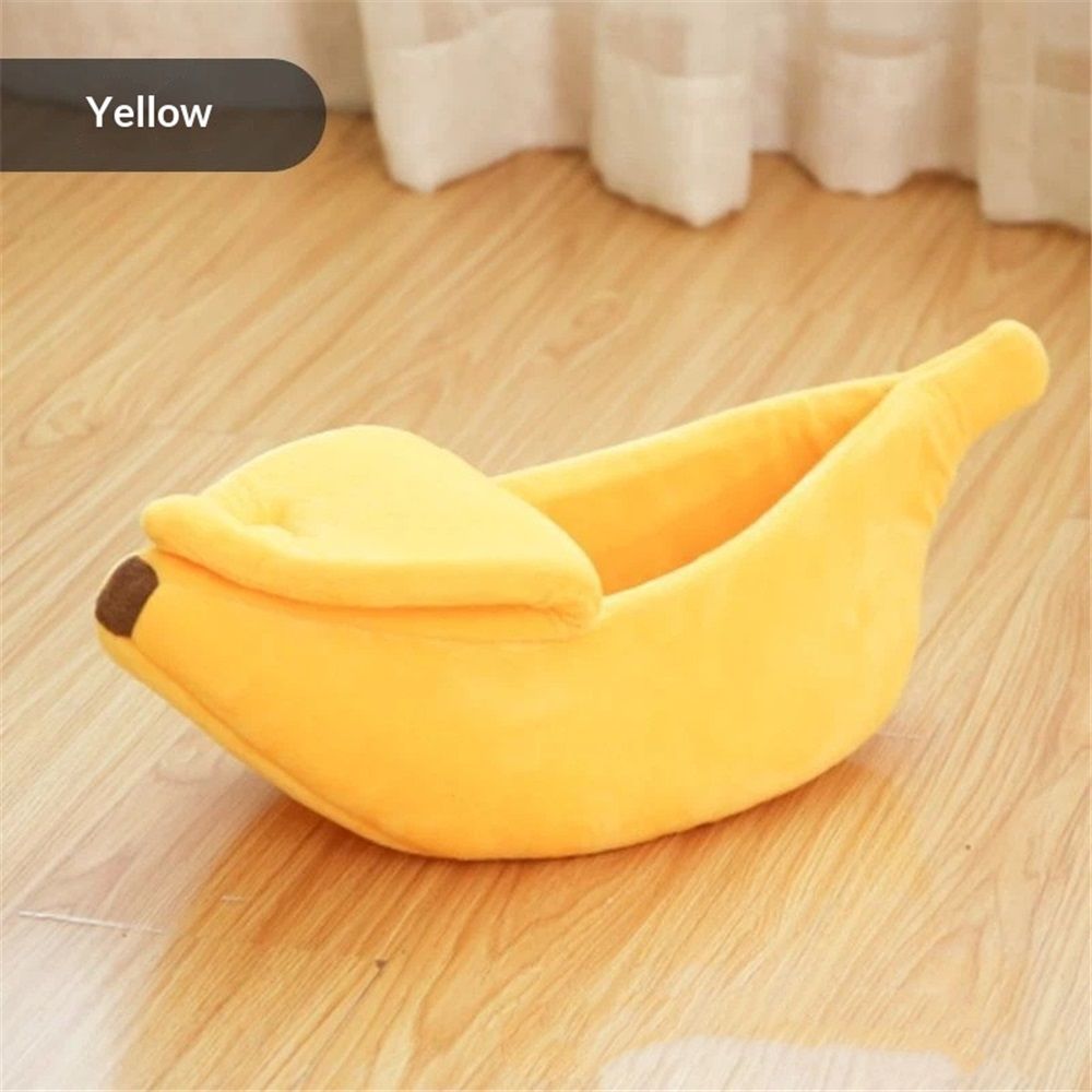 Small Animal Bed Warm Cozy Banana Cave Hideout Sleep Nest House Habitat for view 2