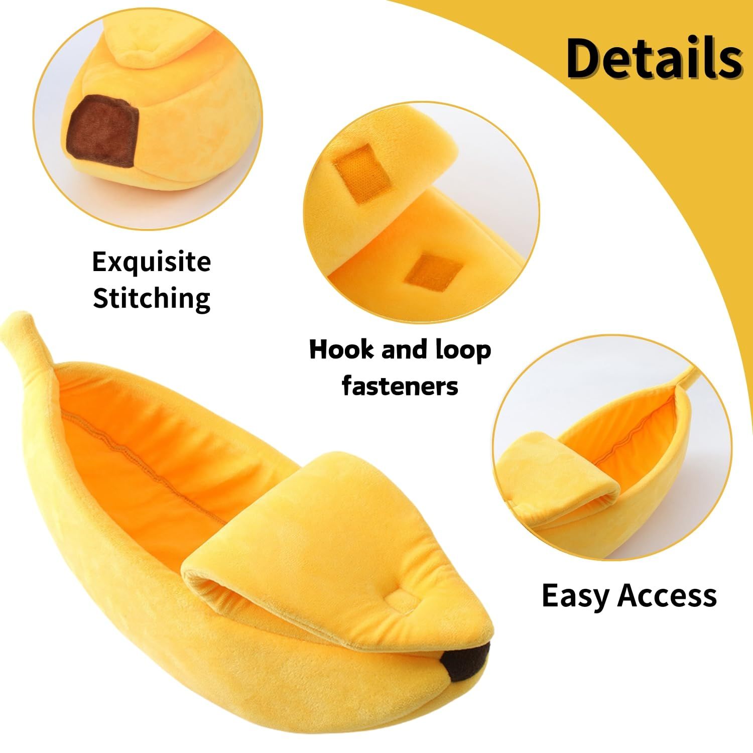 Small Animal Bed Warm Cozy Banana Cave Hideout Sleep Nest House Habitat for view 4