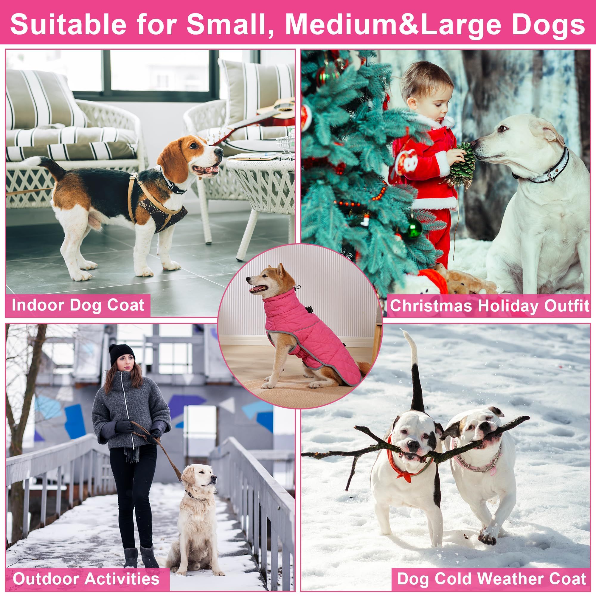 Winter Coat - Waterproof & Windproof Dog Puffer Jacket for Small to Large Dogs view 4