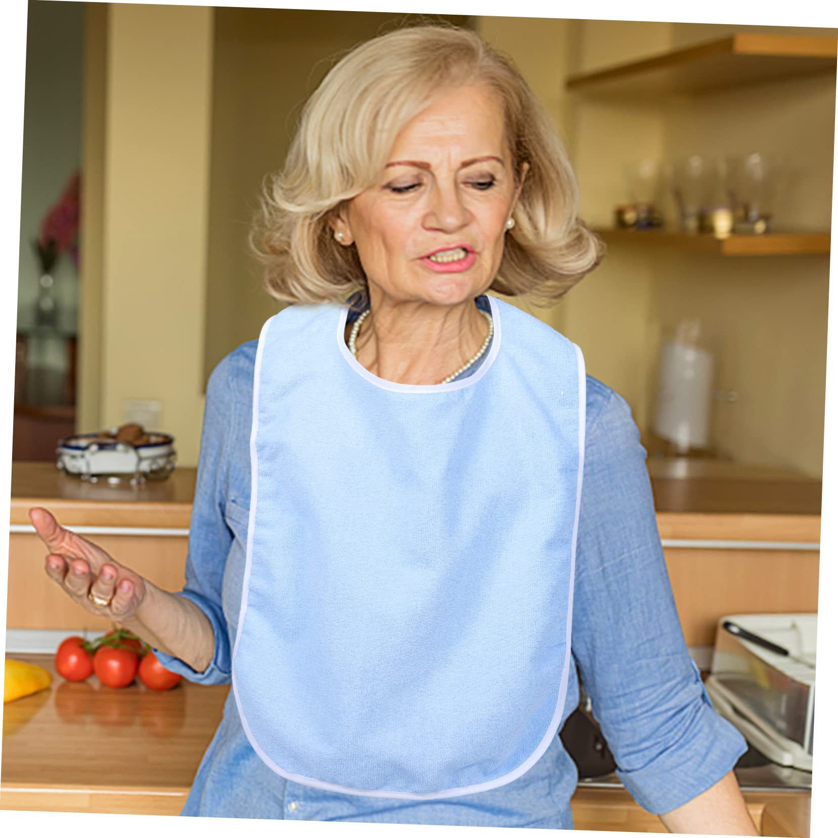 4 Pack Adult For Elderly Women Men Cloth Bib For Eating Adjustable bib view 3