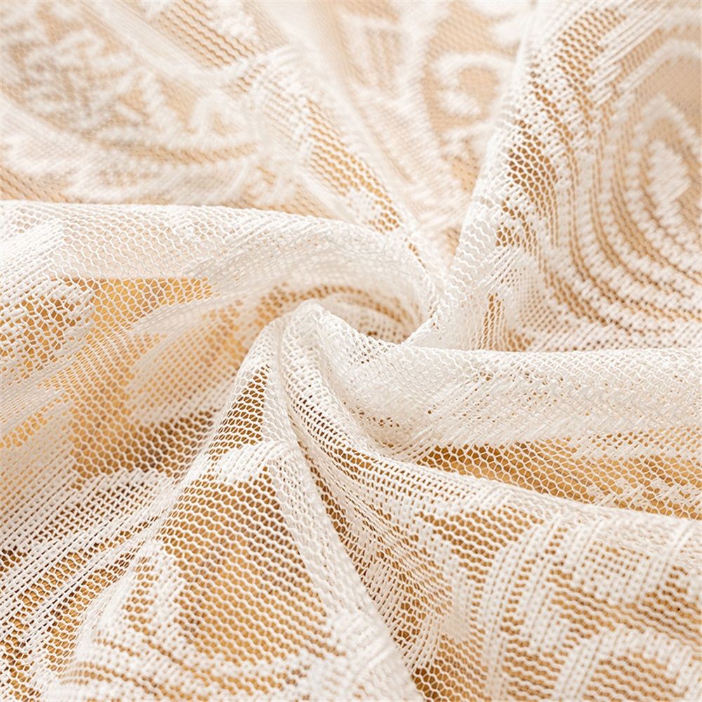 White Lace Tablecloth 70*150cm Rectangle Phoenix Tail Flower Embroidered view 4