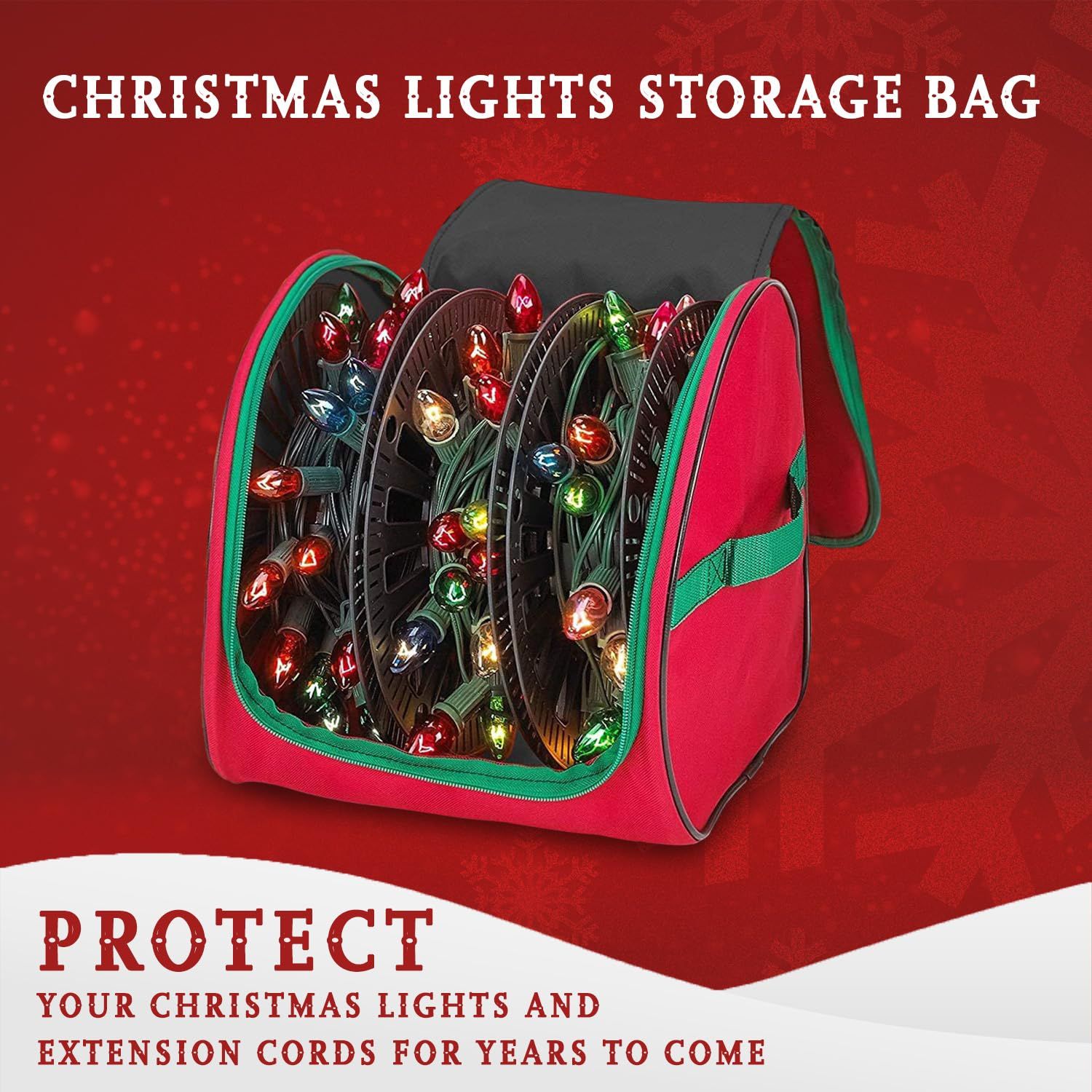 Christmas Light Storage Reels - Christmas Light Organizer 600D Oxford Fabric view 4