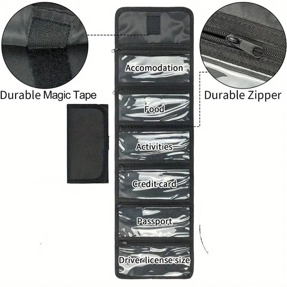 Money organizer for cash 6 slots money holder with blank card view 2