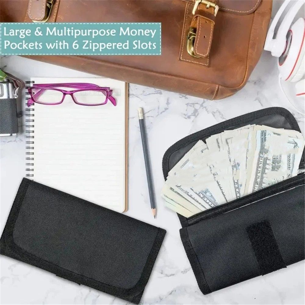 Money organizer for cash 6 slots money holder with blank card view 3
