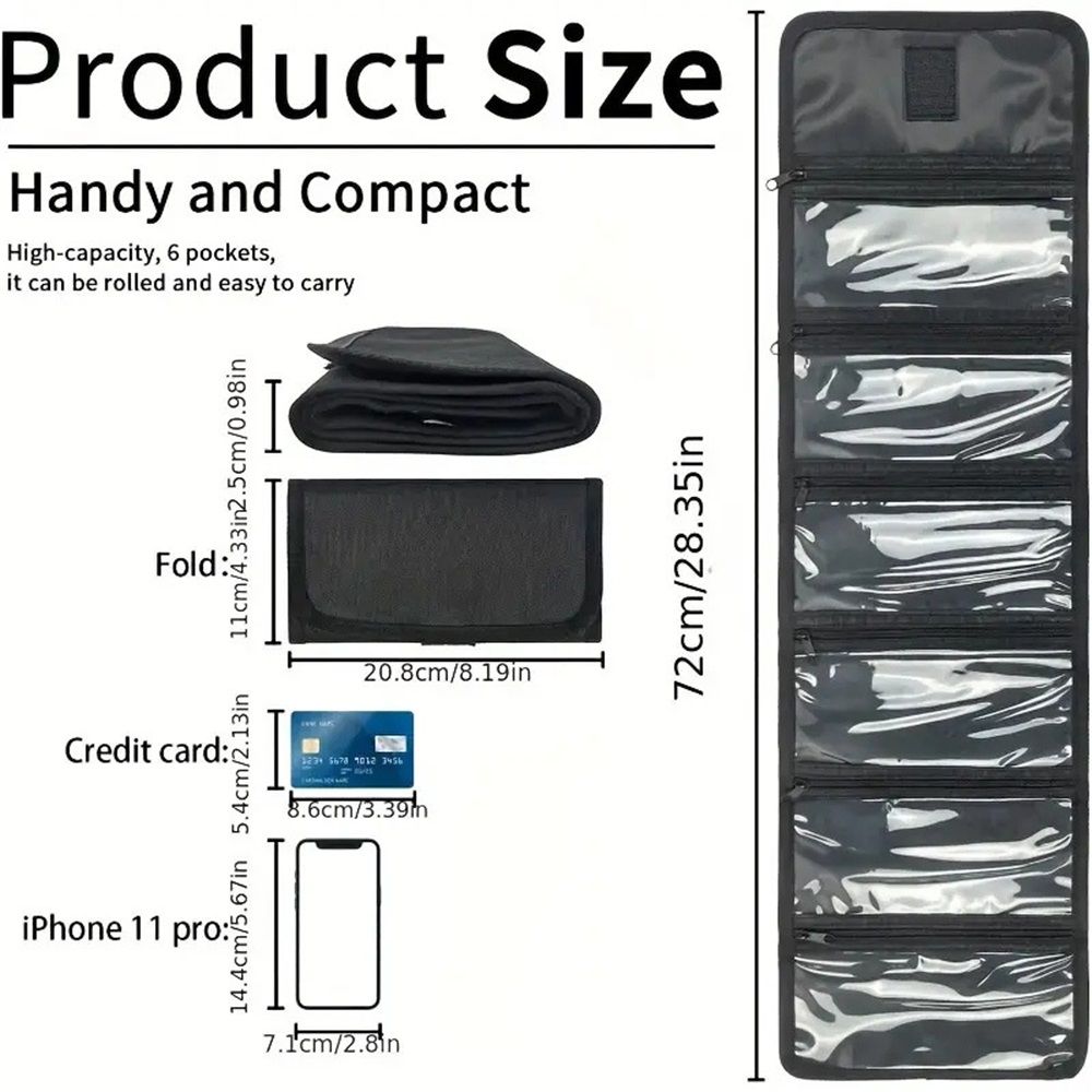 Money organizer for cash 6 slots money holder with blank card view 5