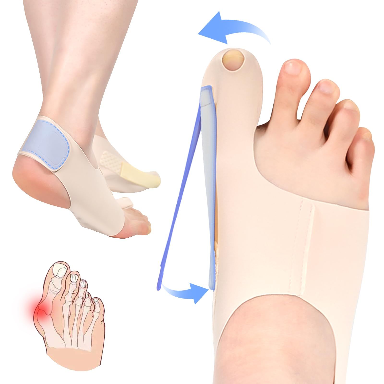 Bunion Corrector, Big Toe Valgus Corrector 1Pair, Toe Separator, Bunion Relief view 2