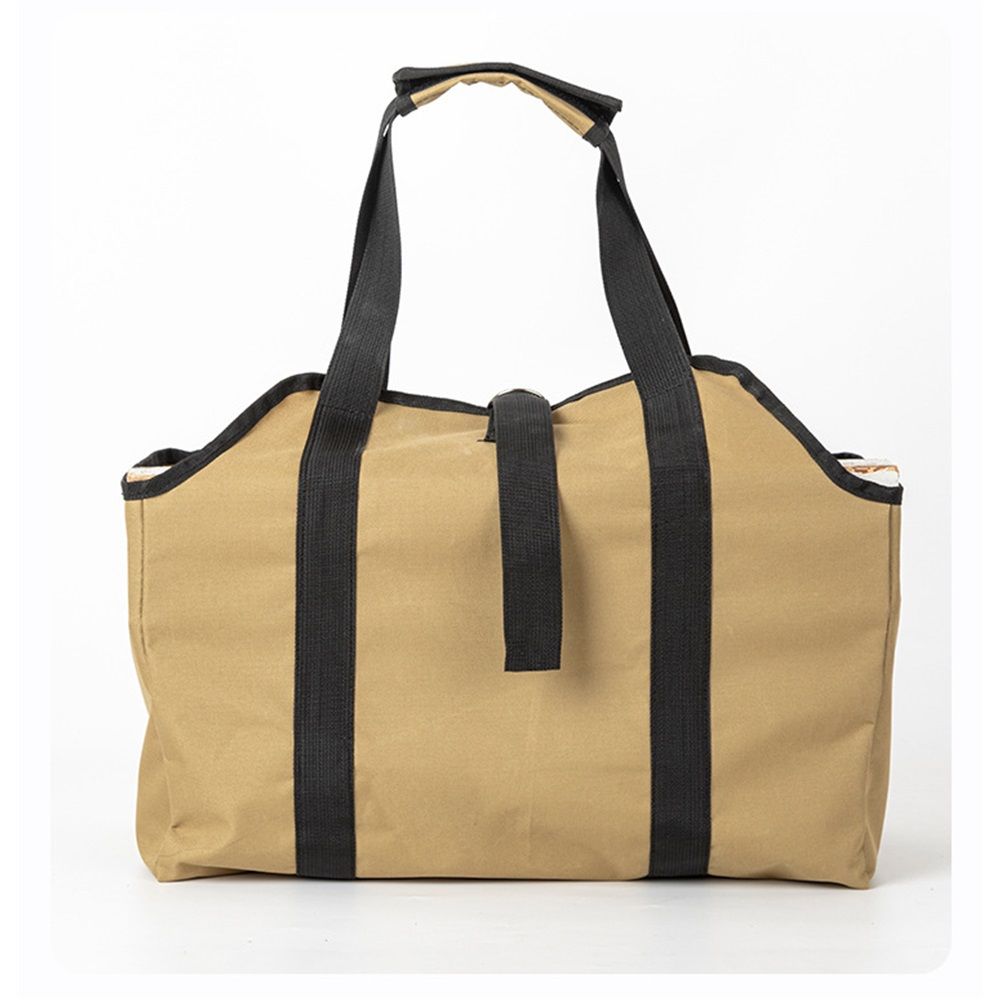 Firewood Carrier Bag Waxed Canvas Waterproof Extra Large Log Carrier Holder view 2