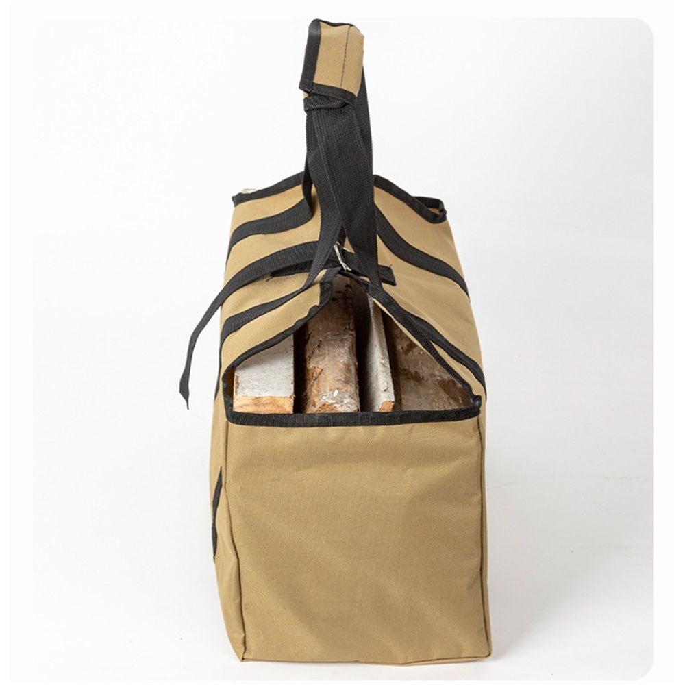 Firewood Carrier Bag Waxed Canvas Waterproof Extra Large Log Carrier Holder view 3