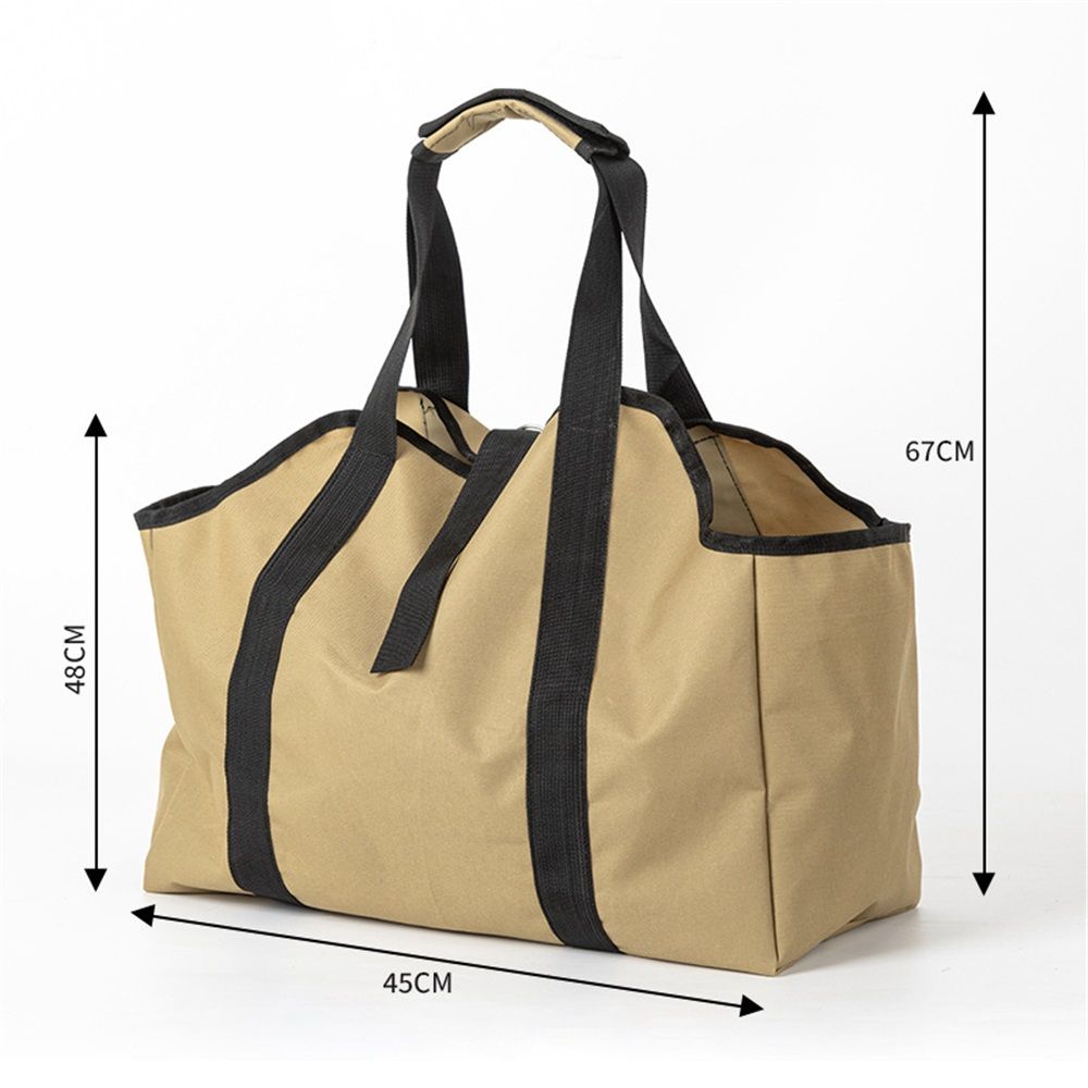 Firewood Carrier Bag Waxed Canvas Waterproof Extra Large Log Carrier Holder view 5