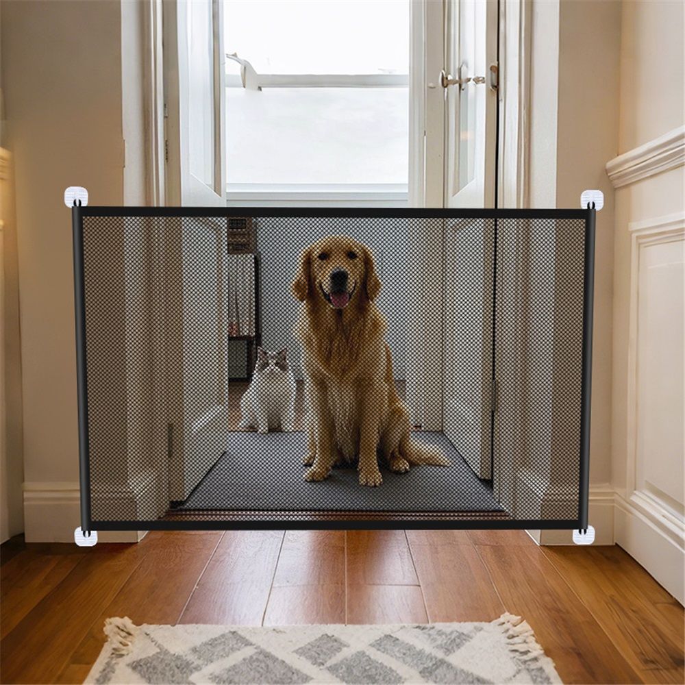 Mesh Dog Gates for Pets, Magic Pet Gate for The House, Portable Puppy Safety view 3