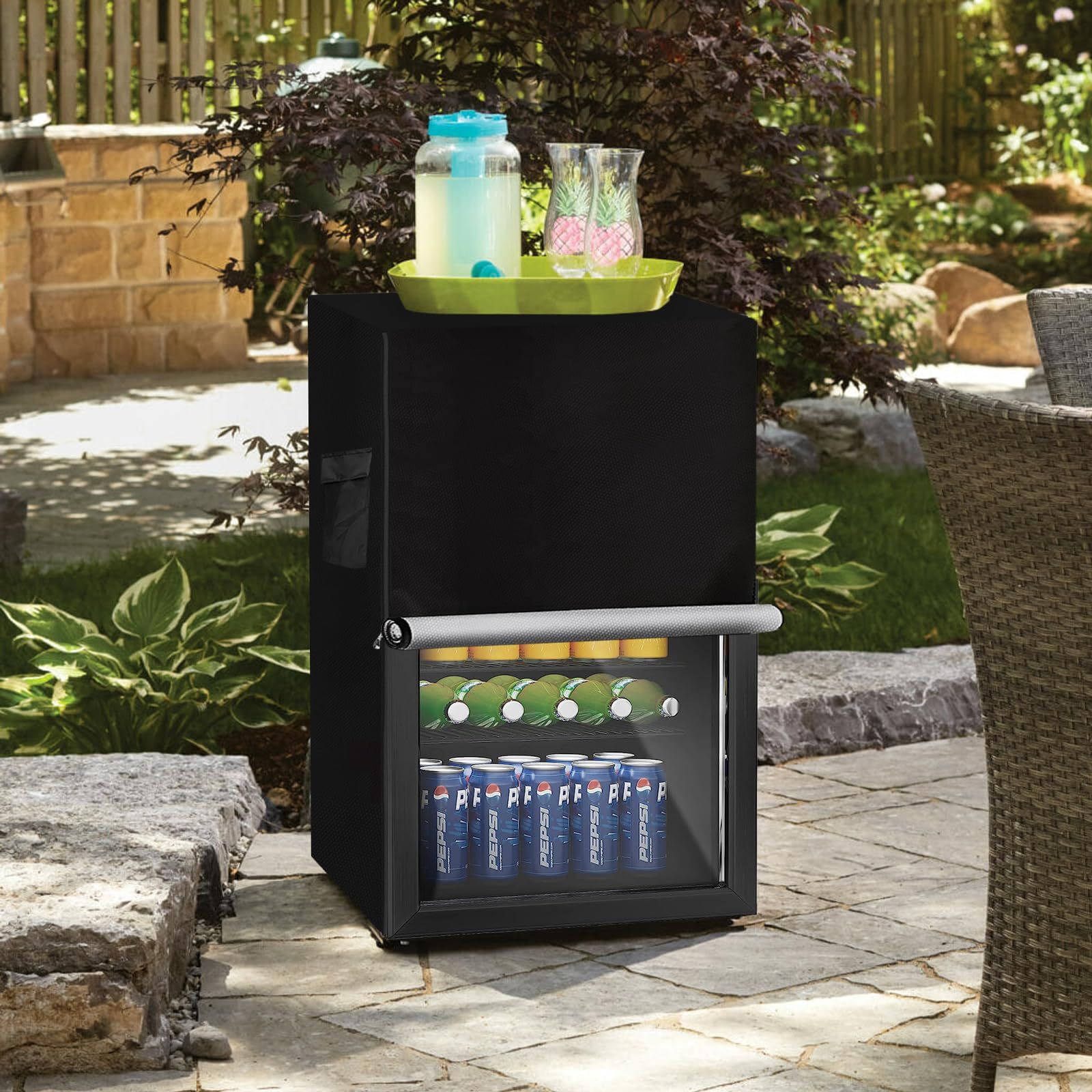 Upright Freezers Cover,Waterproof Outdoor Fridge Cover with Double Zipper for view 4