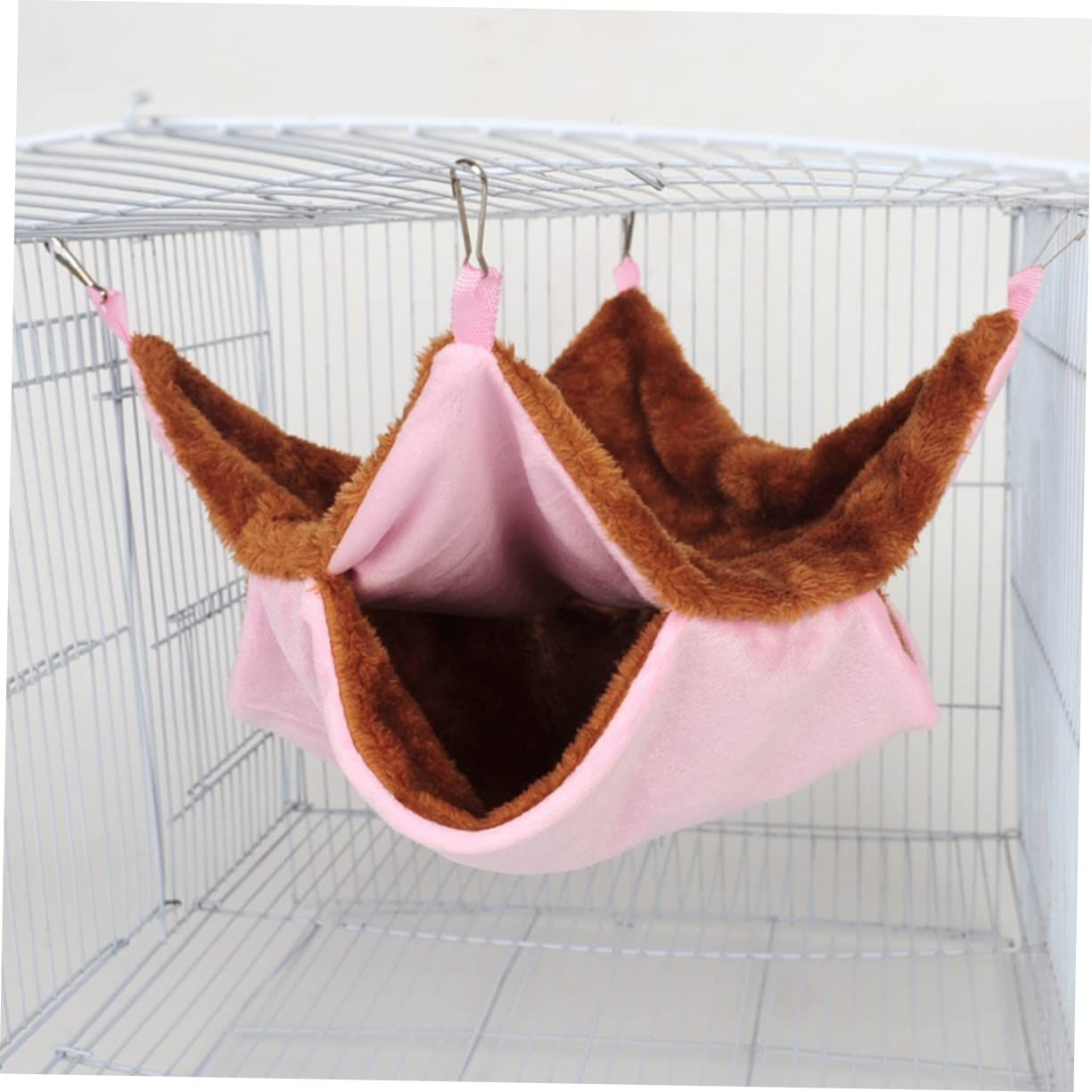 Double Layer Plush Squirrel Nest Bed Warm Sugar Glider Hammock for Pets Cozy view 2