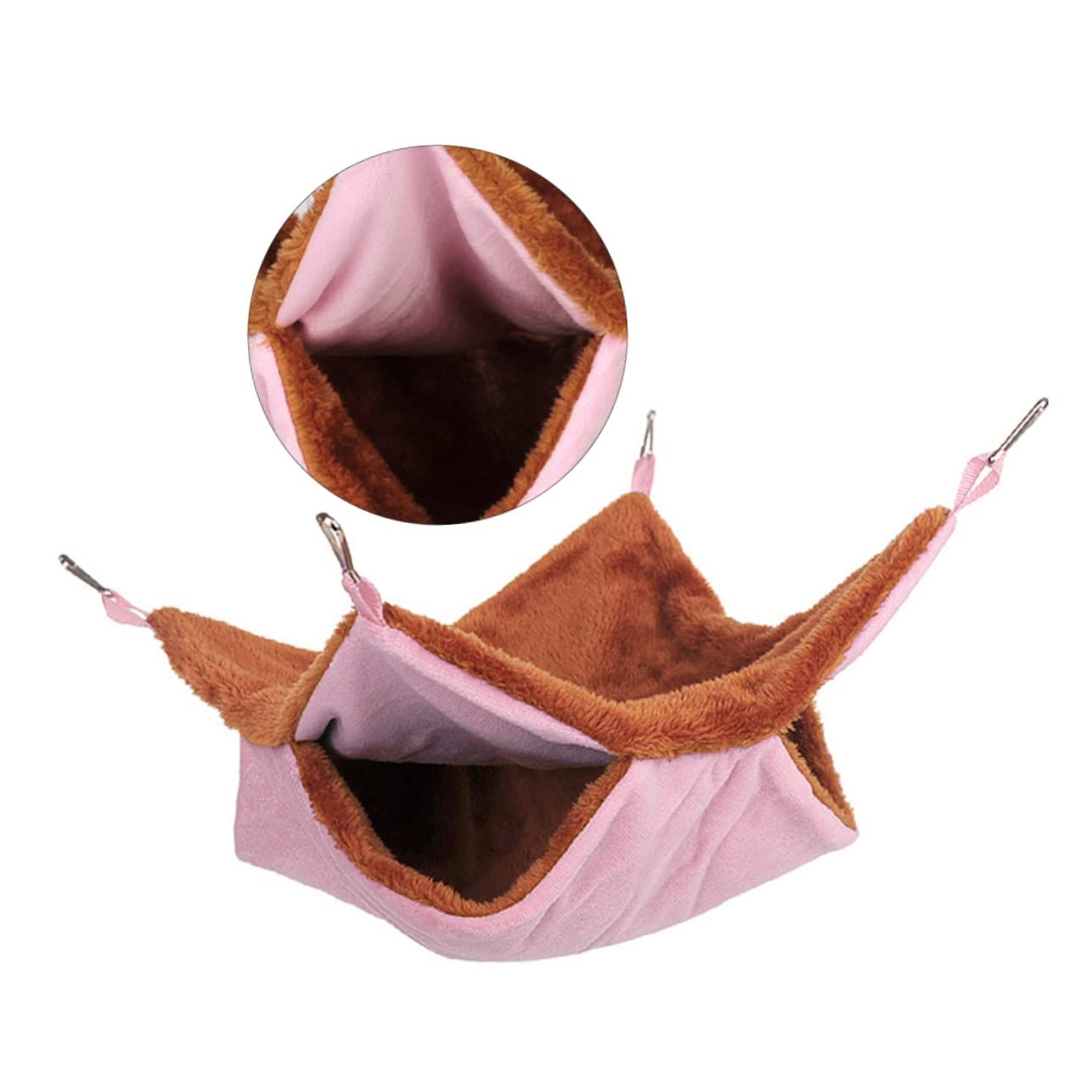 Double Layer Plush Squirrel Nest Bed Warm Sugar Glider Hammock for Pets Cozy view 4