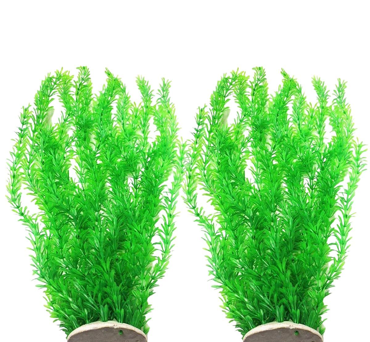 Pack of 2 Tall Plastic Aquarium Plants Large Fake Fish Tank Artificial Pond