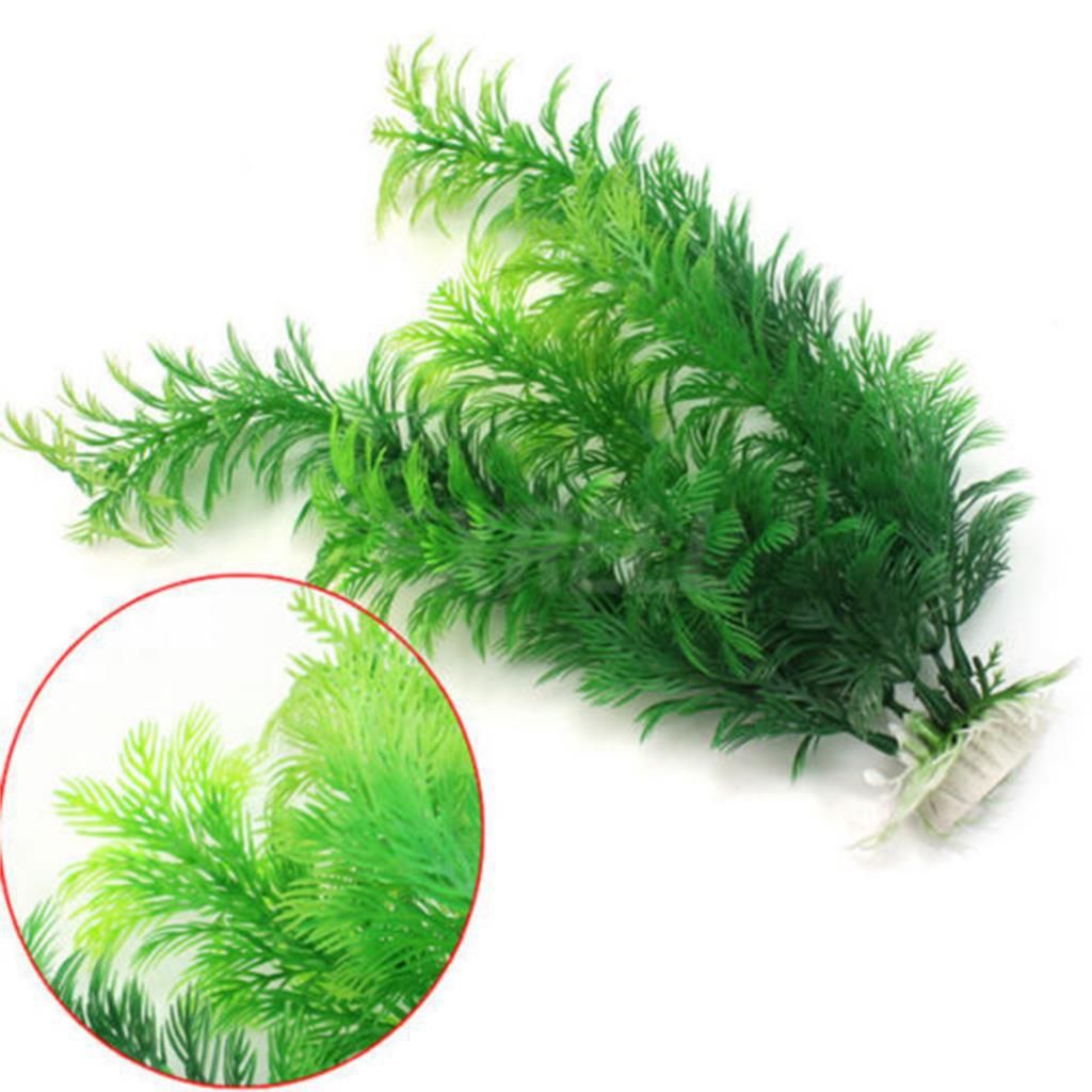 Pack of 2 Tall Plastic Aquarium Plants Large Fake Fish Tank Artificial Pond view 4
