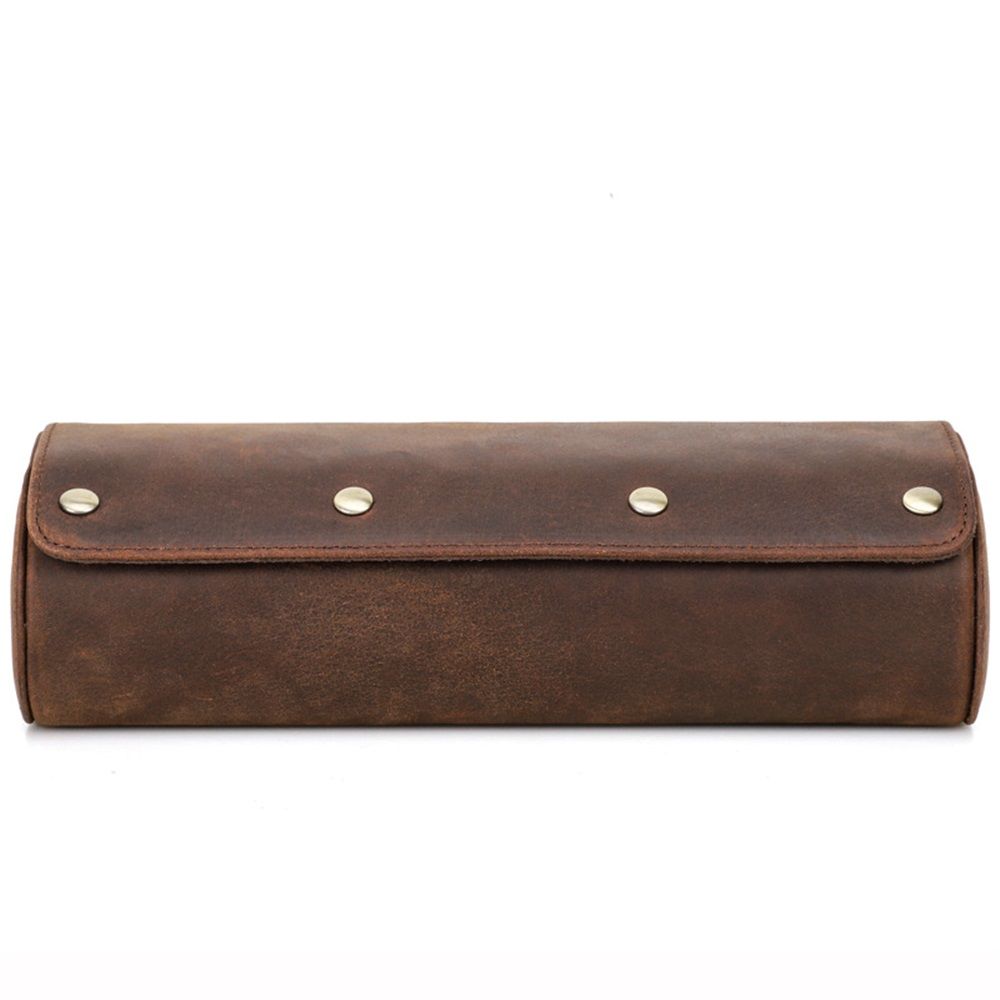 3 Watch Travel Case- Classic Leather Watch Case With Perfect Texture.Portable