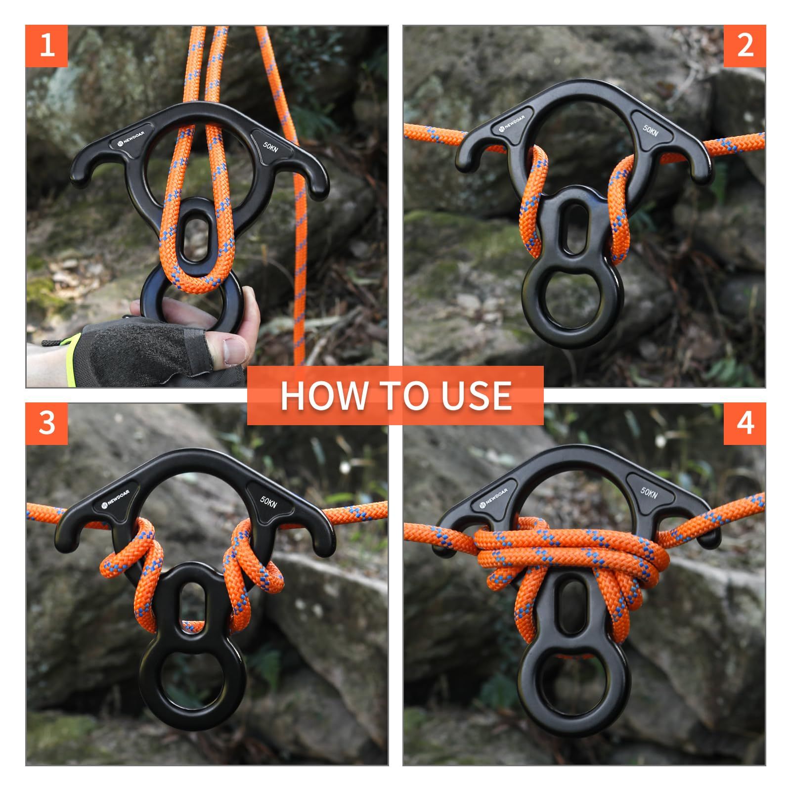 50 kN Climbing Rescue Figure 8 Descender Large Bent-Ear Rigging Plate Heavy view 3