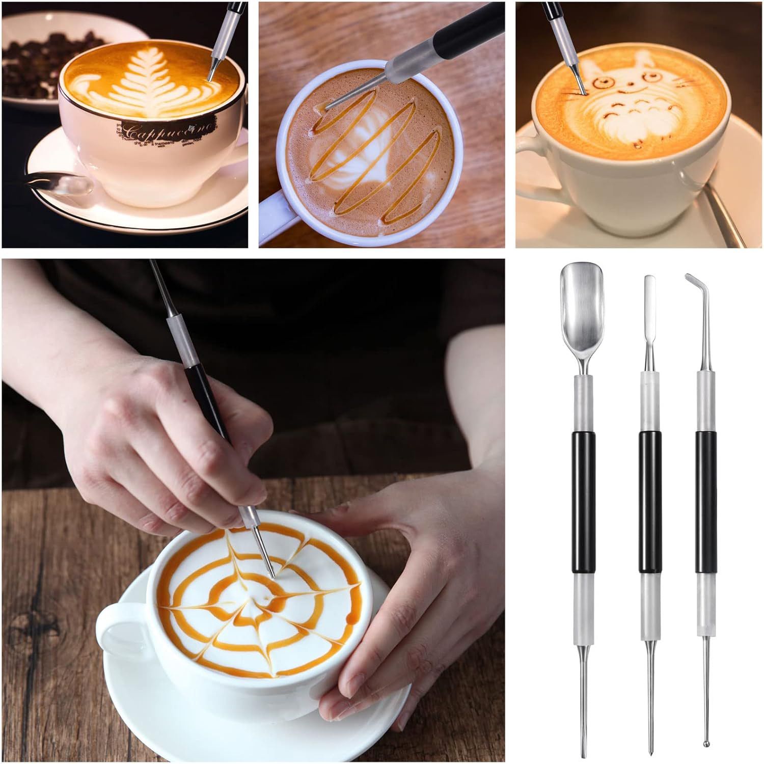 Latte Art Set (3 Tools) for Latte Art view 3