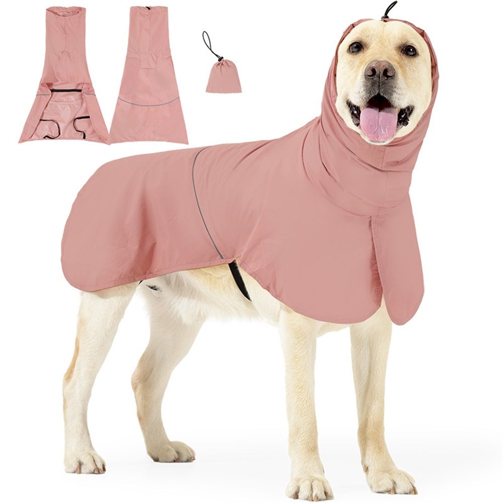Reflective Dog Raincoat, Windproof & Waterproof Dog Rain Jacket, Adjustable