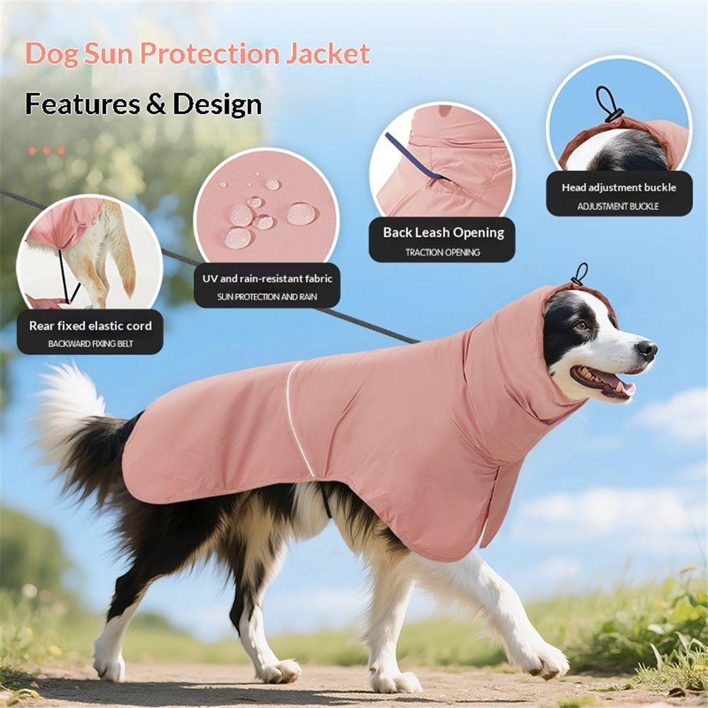 Reflective Dog Raincoat, Windproof & Waterproof Dog Rain Jacket, Adjustable view 2