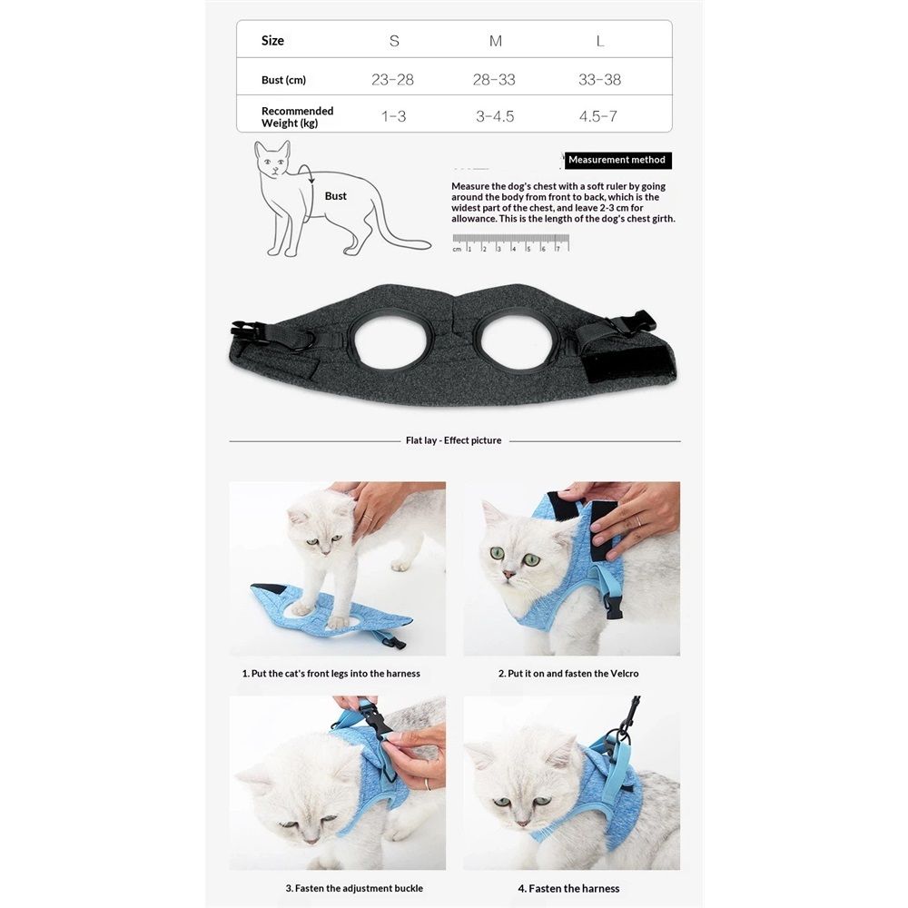 Cat Harness and Set, Cute Escape Proof Vest Harness for Girl&Boy Cat Walking view 4