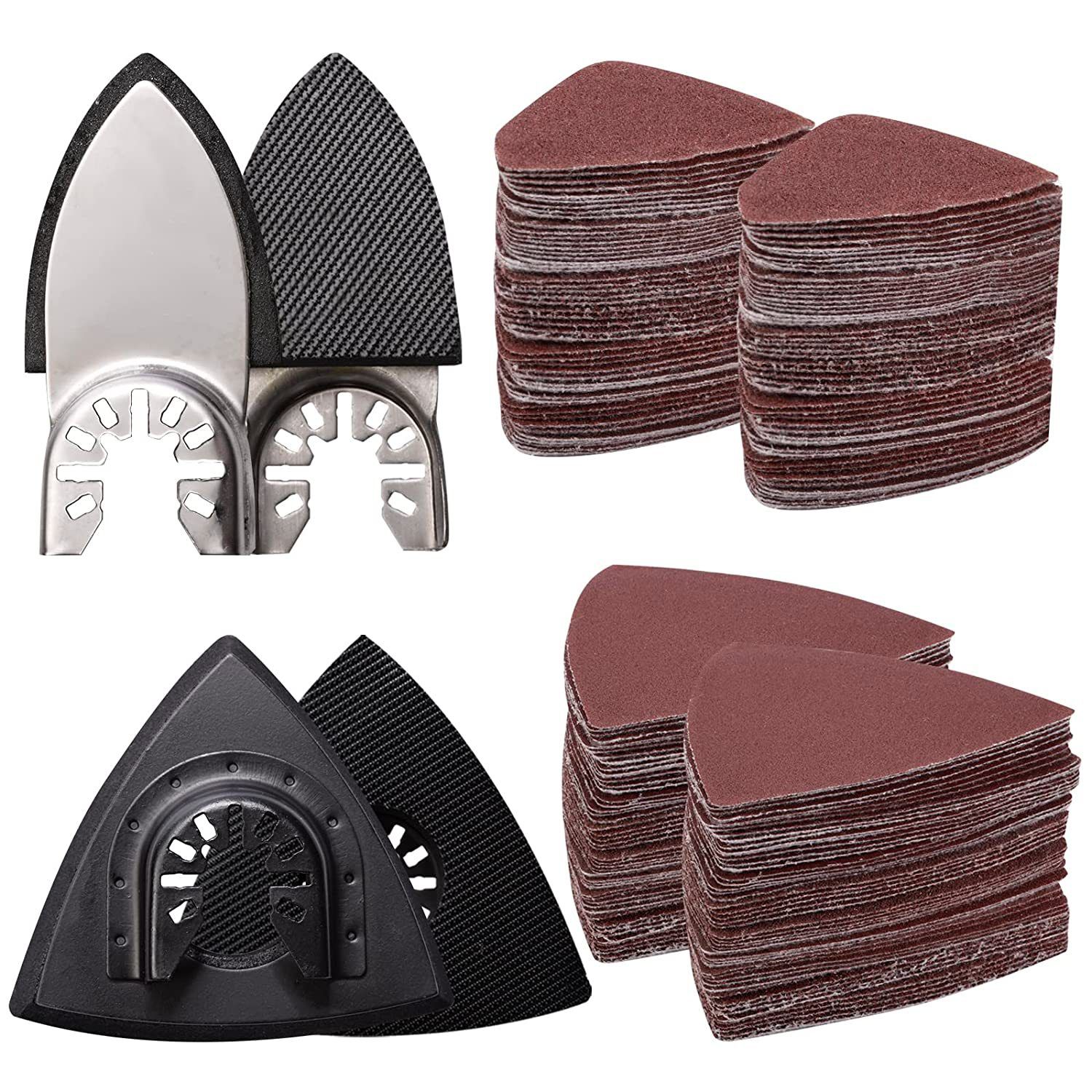 104Pcs Oscillating Tool Detail Sanding Pads Kit 2Pcs Triangle Sanding Pads and