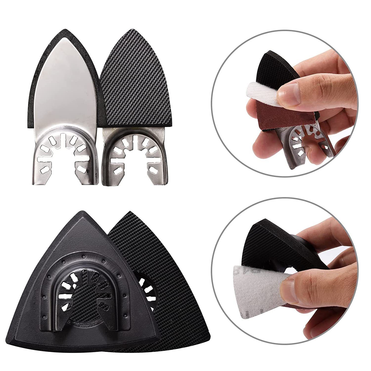 104Pcs Oscillating Tool Detail Sanding Pads Kit 2Pcs Triangle Sanding Pads and view 2