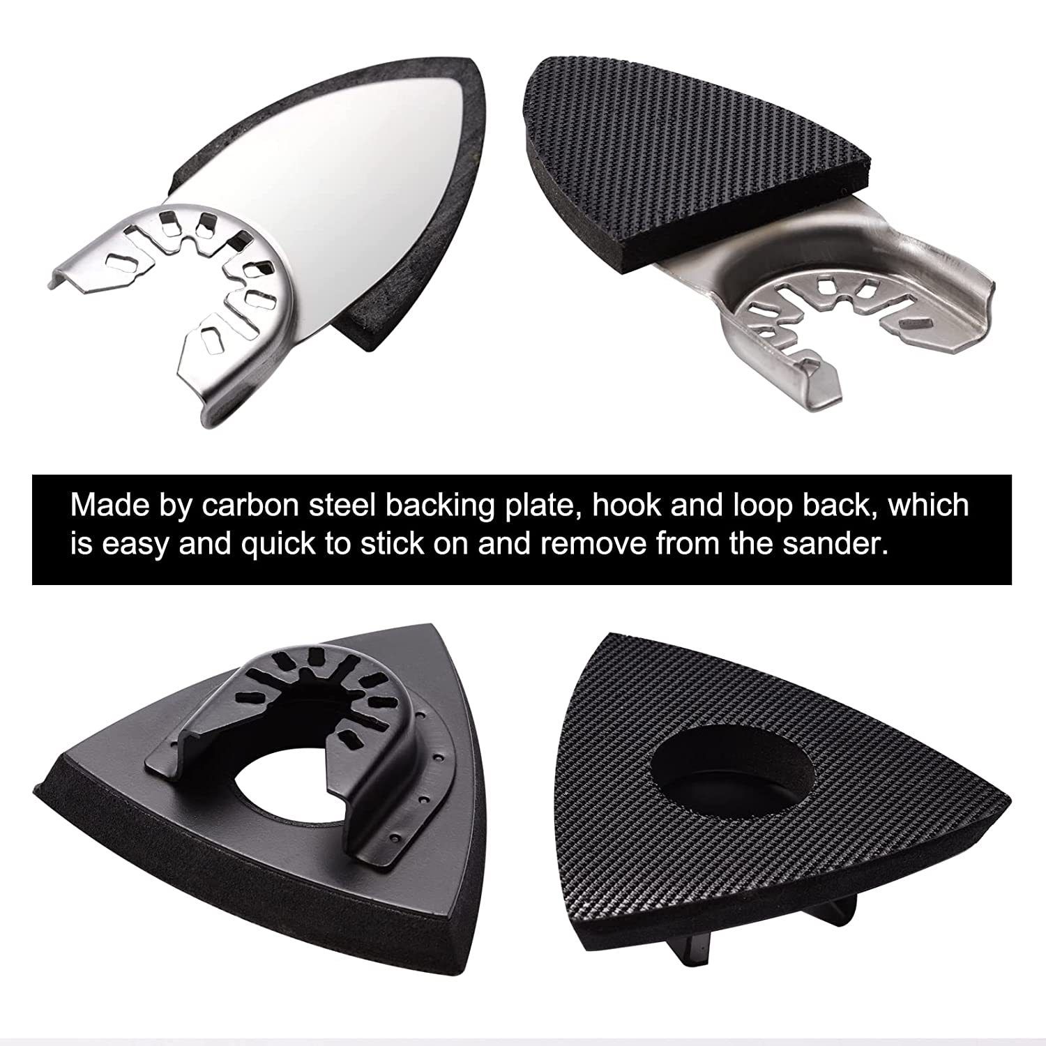 104Pcs Oscillating Tool Detail Sanding Pads Kit 2Pcs Triangle Sanding Pads and view 4