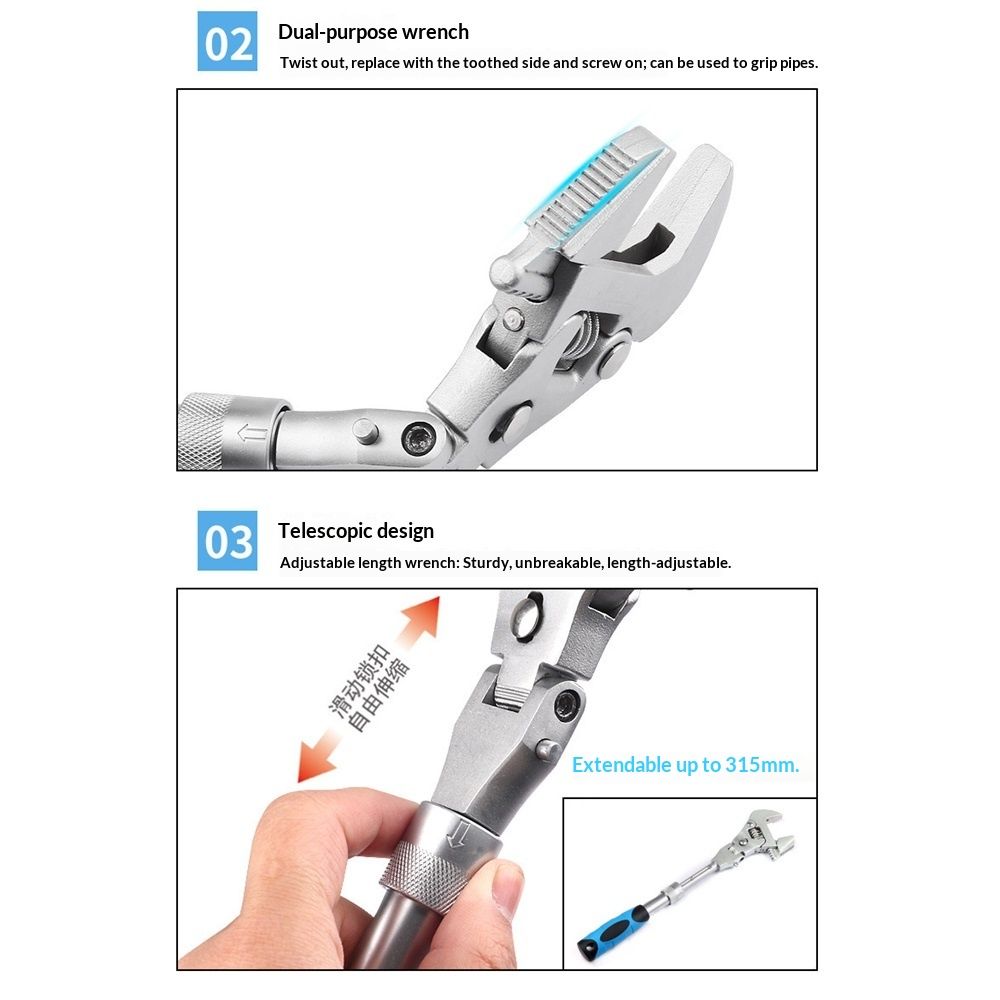 5 in 1 Flex Head Adjustable Wrench view 3