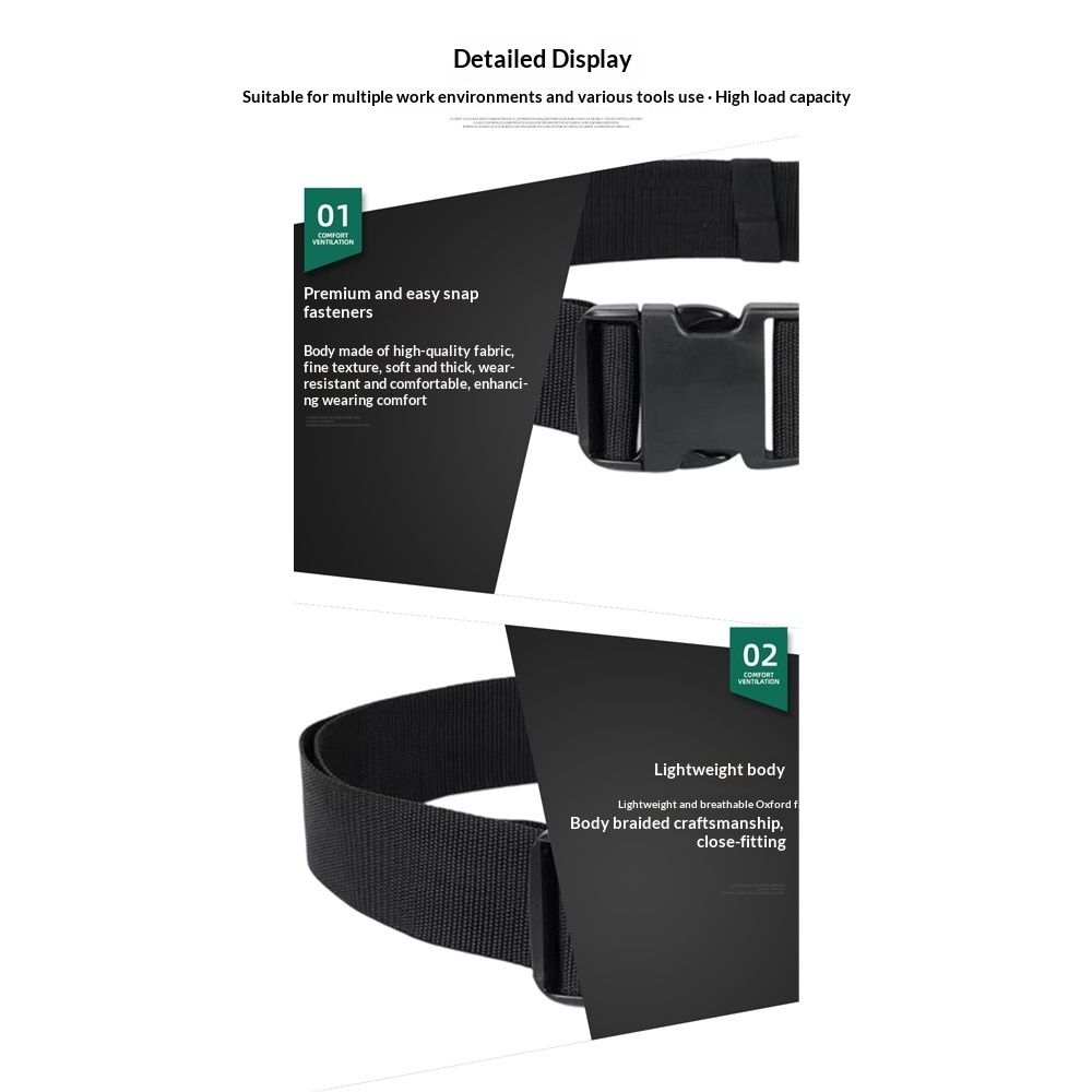 2 Pack Tool Work Belt, Worker Men Belt, Adjustable Electrician Belt, Multi view 5