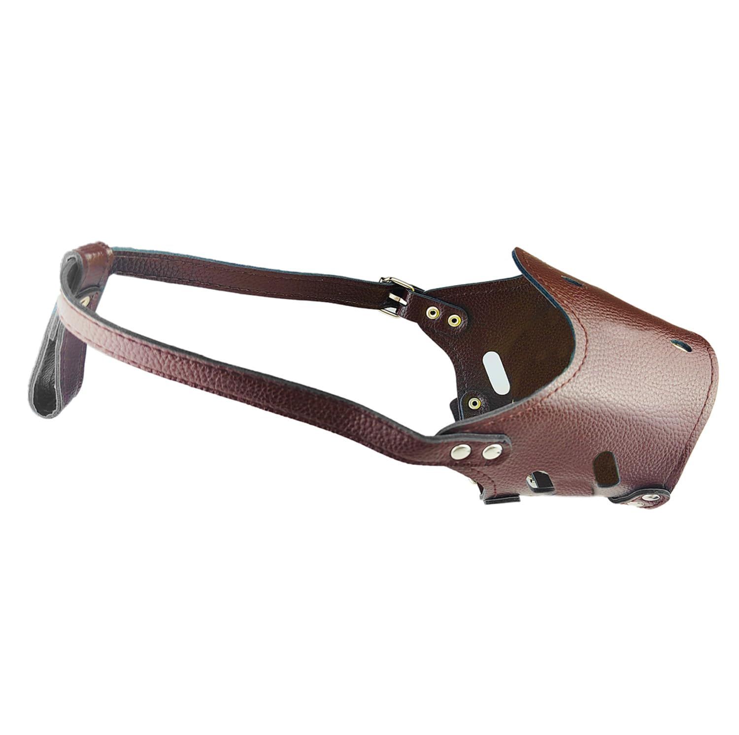 New Leather Pet Muzzle for Dogs Soft Breathable Dog Muzzles Prevent for Biting
