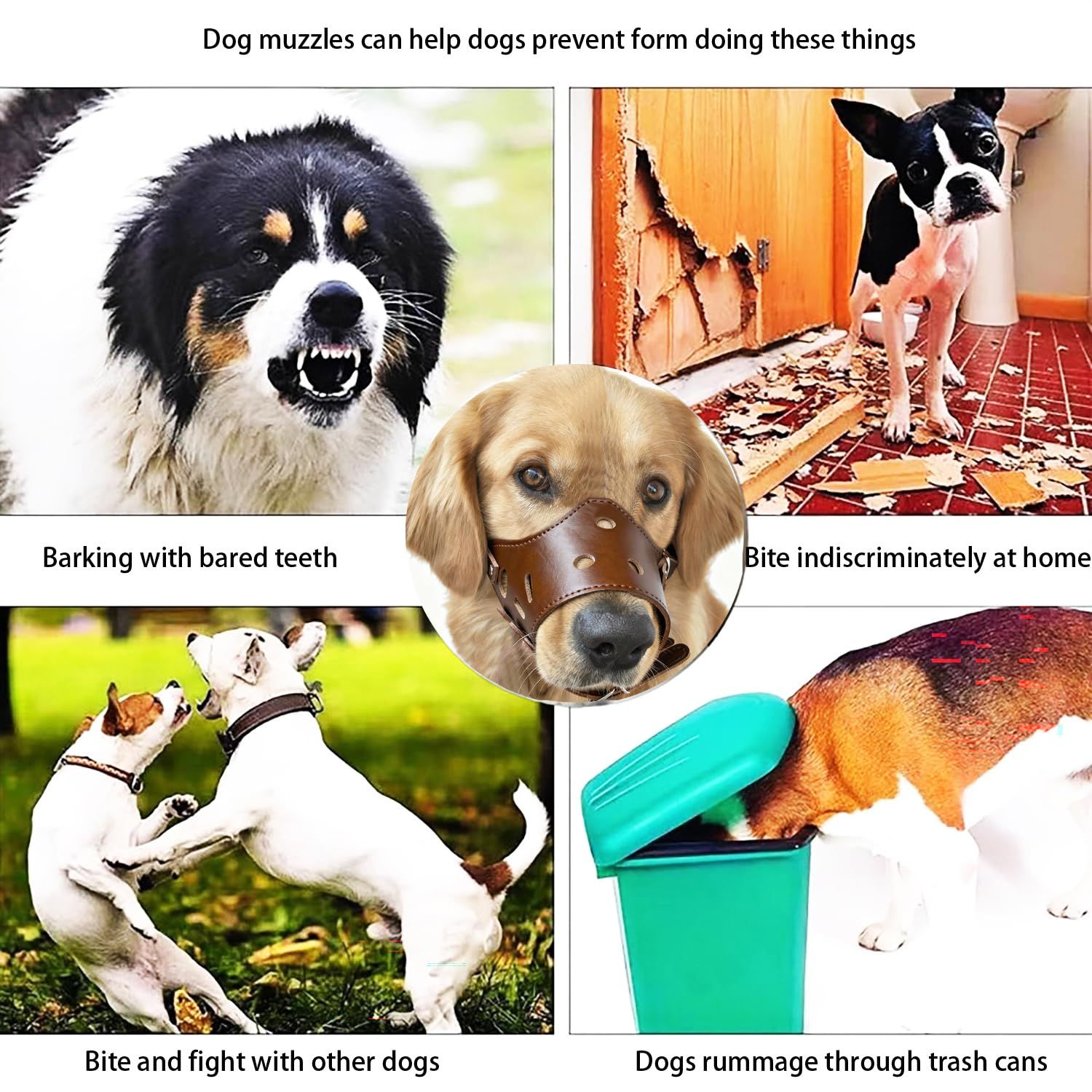 New Leather Pet Muzzle for Dogs Soft Breathable Dog Muzzles Prevent for Biting view 4