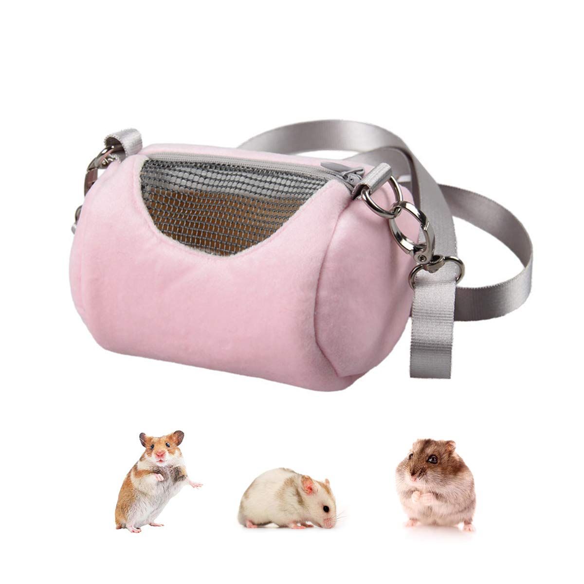 Dwarf Hamster Carrier Bag Portable Cylinder Warm Outdoor Bag with Adjustable