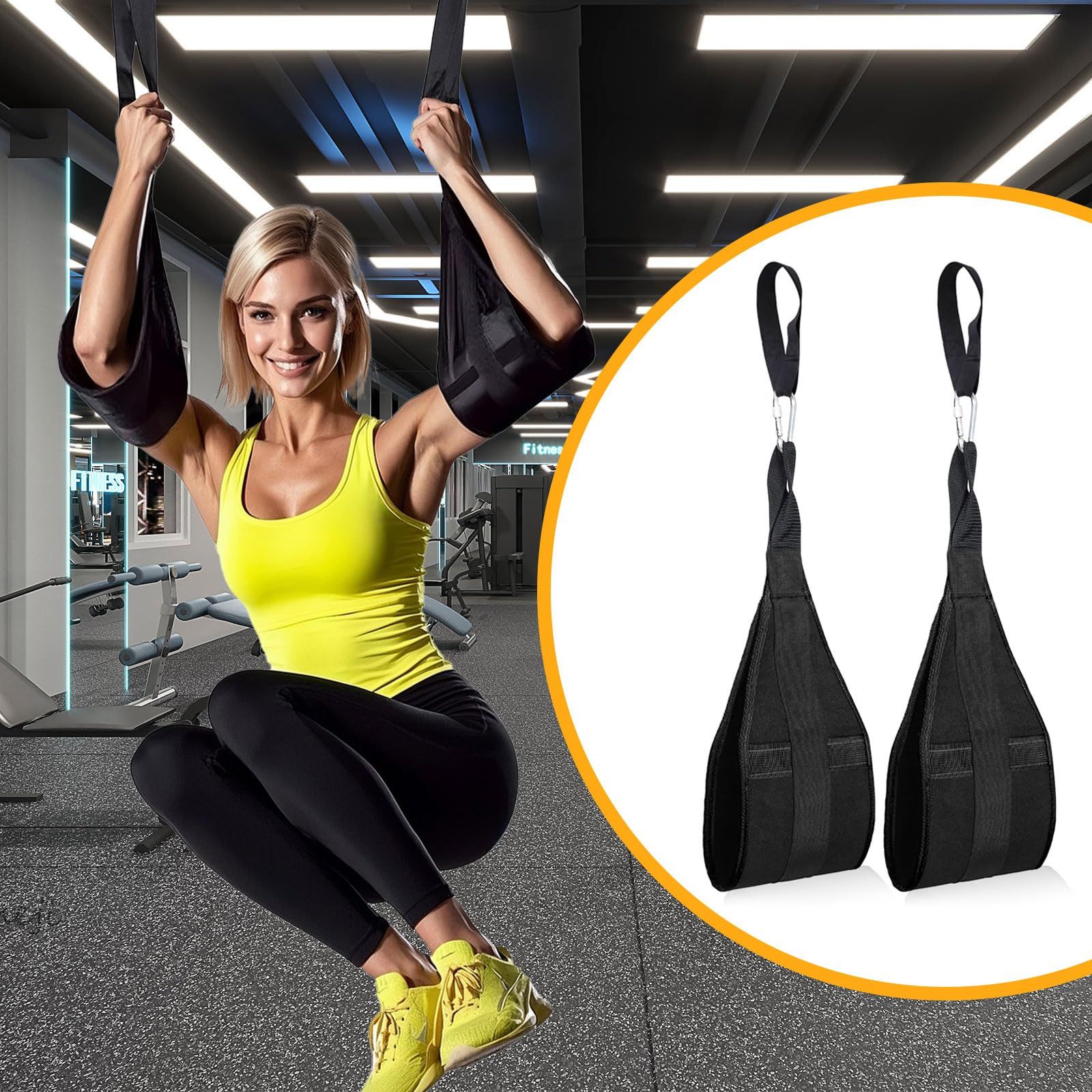 Hanging Ab Straps for Pull Up Bar: Gym Ab Sling Straps for Arm Pull up Workout view 4