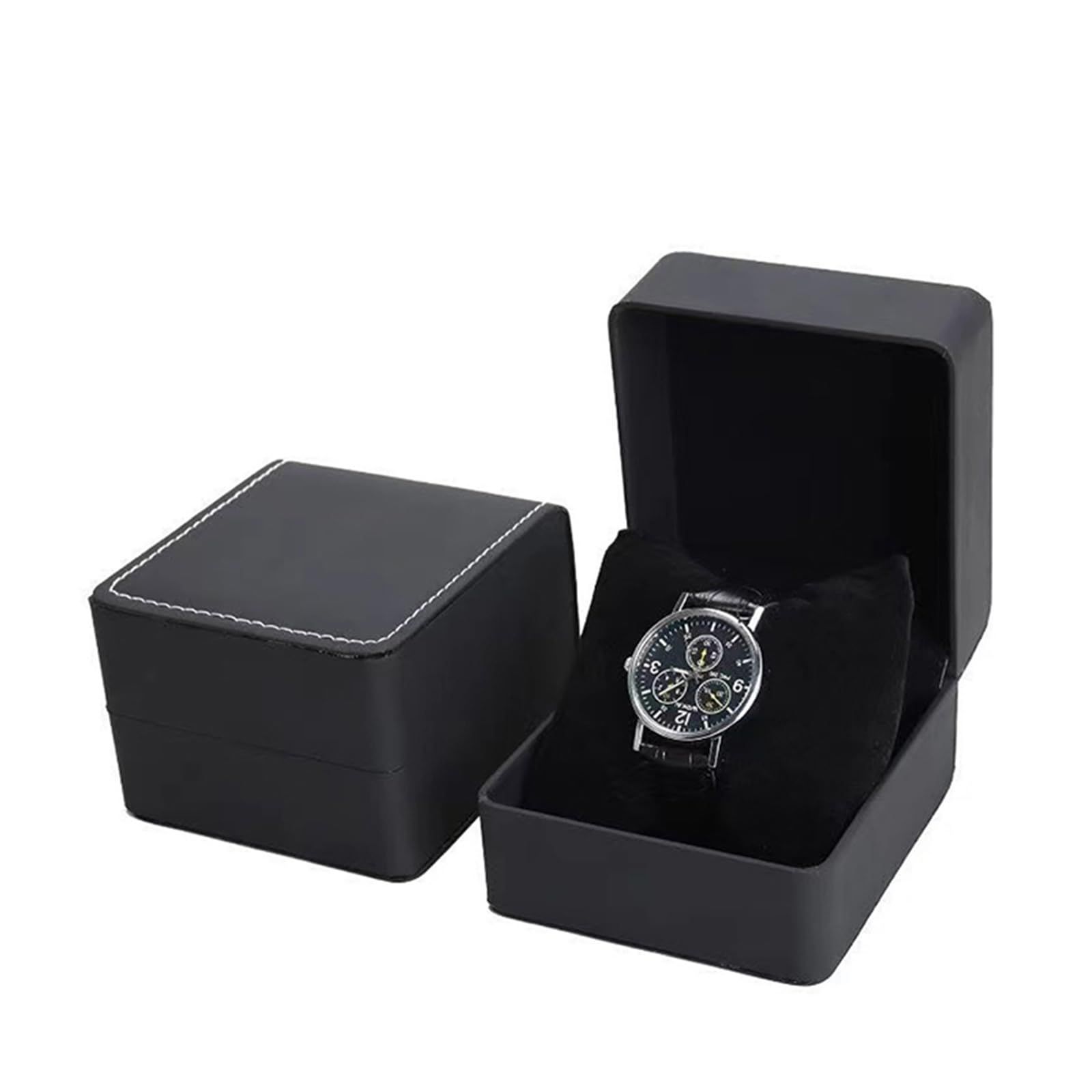 2 pack Watch Box, PU Leather Watch Case, Gift Boxs With Cushion For Most