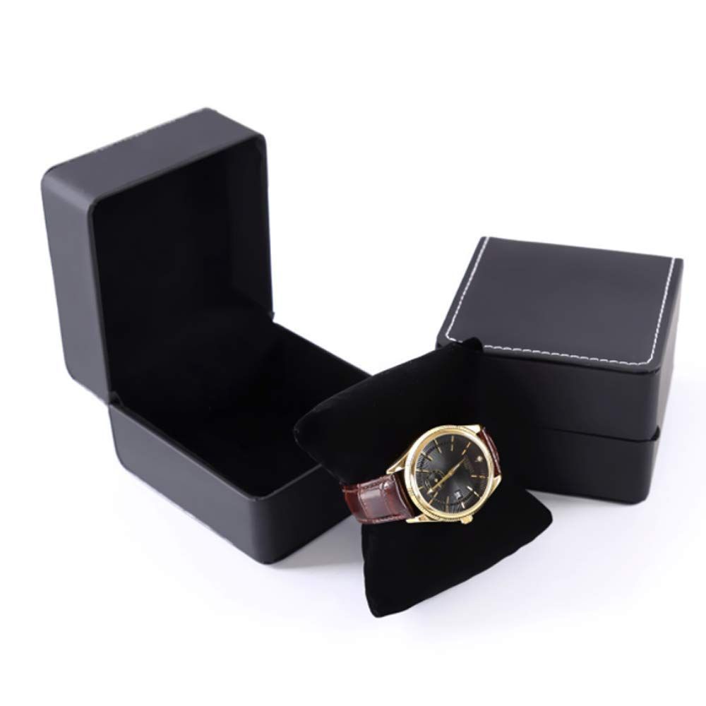 2 pack Watch Box, PU Leather Watch Case, Gift Boxs With Cushion For Most view 2