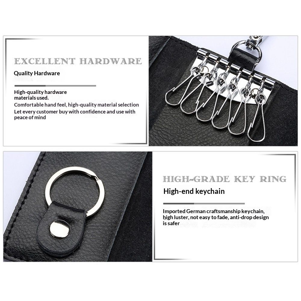 2 pack Compact Leather Car Key Case view 4