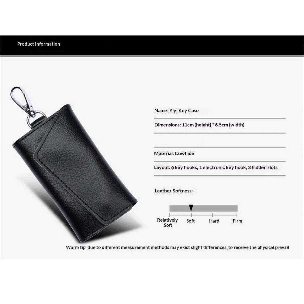 2 pack Compact Leather Car Key Case view 5