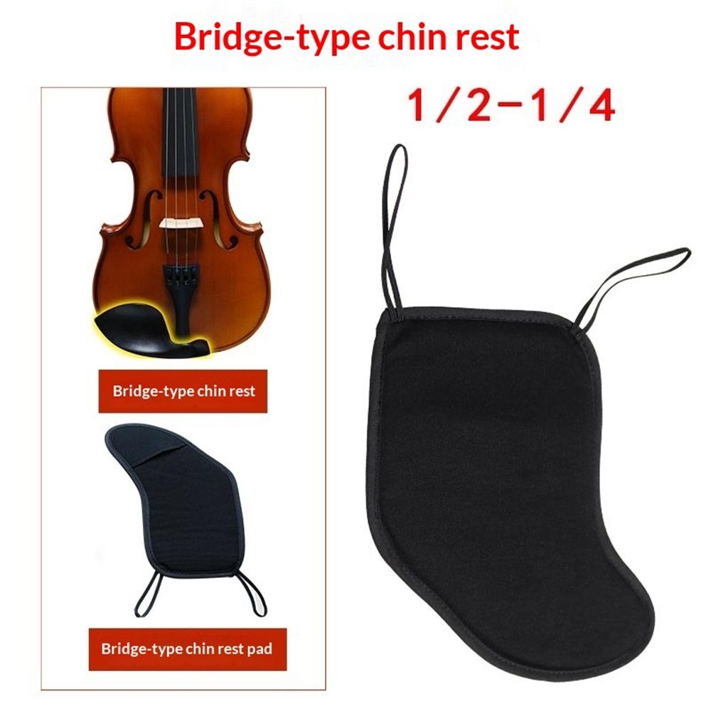 2 Pcs Violin Chinrest Pad 1/2 1/4 Cotton Chin Rest Cover Violin Shoulder to view 2