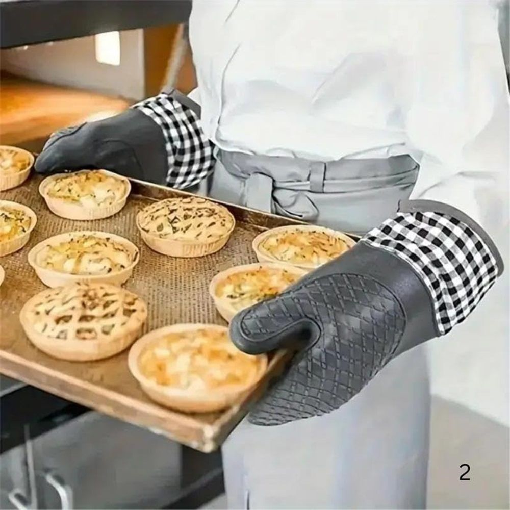 1 pair Soft Silicone Oven Mitts view 2